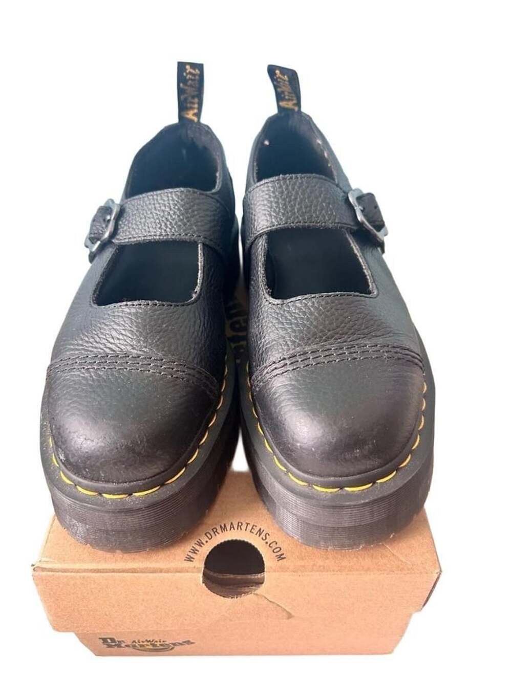 Dr. Martens Addina Flwr Size 10 Us L Mary Jane Platform Shoes Black